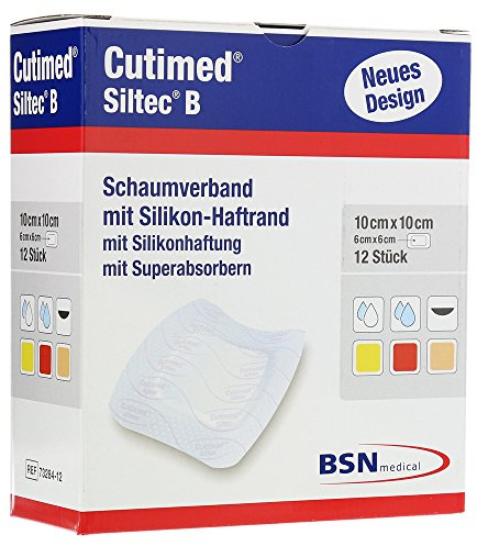 Cutimed Siltec B Schaumverb.10x10 cm m.Haftr.
