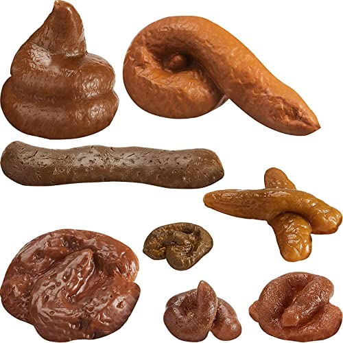 8 Pièces Faux Caca Flottant Faux Étron Réaliste Faux Caca de Chien Jouet Caca Réaliste Jouets de Blagues Pratiques pour Fournitures de Fête d'halloween Poisson d'Avril