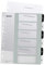 Leitz Register für A4+, PC-beschriftbares Deckblatt und 6 Trennblätter, Taben mit Zahlenaufdruck 1-6, Überbreite, Weiß/Schwarz, Polypropylen, WOW, 12140000