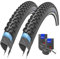 Set: 2 x Schwalbe Marathon Plus MTB Reflex Pannenschutz Reifen 29x2.25 + Schwalbe SCHLÄUCHE Rennradventil