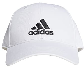 adidas Baseball Cotton Twill Kappe, White/White/Black, OSFW