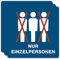 stempel-fabrik – 3 Stück Aufkleber Nur Einzelpersonen mit Piktogramm – selbstklebende Hinweisschilder bitte einzeln eintreten – ideal für Schaufenster (15 x 15 cm | Blau)