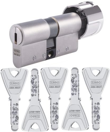 KESO 8000 Omega² Knaufzylinder 35/35K | Modularer Schließzylinder Profilzylinder mit Knauf | Aktiv-Kopierschutz | Widerstandsklasse D | Patentschutz bis 2034 | Sicherungskarte + 5 Wende-Schlüssel