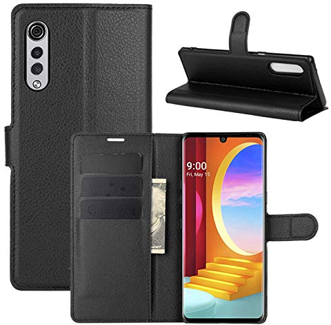 betterfon Handyhülle Kompatibel mit LG Velvet 5G | Premium Qualität TPU Klapphülle für Velvet 5G mit Kartenfächern | Magnetverschluss Handyhülle | Schwarz
