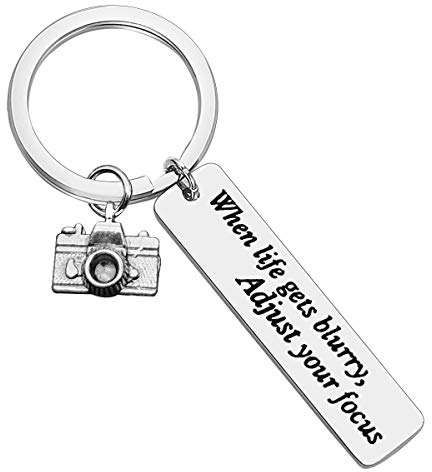 Photographer Keyring Camera Keychain When Life Gets Blurry Adjust Your Focus Keyring Inspirational Gift for Photographers Photo Club Gift Encouragement Photography Gifts