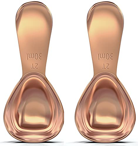 BALCI - Stainless Steel Coffee Scoop Set (2&2 Tablespoon, 30ml and 30ml) Exact Measuring Spoons for Coffee, Tea, Sugar, Flour and More! - Rose Gold …