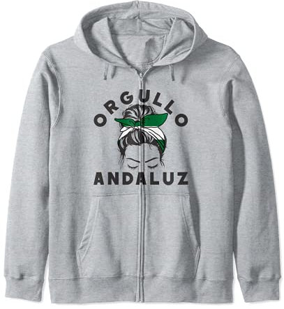 Orgullo Andaluz Cinta Bandera Andalucía Moño Desordenado Sudadera con Capucha