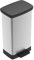 CURVER Resin Deco Bin 50 Liter Perfect for Household Use Indoor for Garbage Disposal, Black/Silver