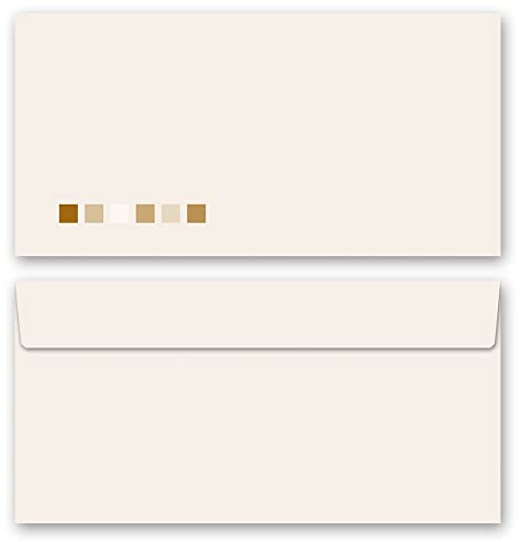 25 Briefumschläge (ohne Fenster) Farbig, VIERECKE DIN LANG (220x110 mm)