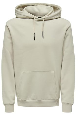 ONLY & SONS Herren Hoodie Kapuzenpullover ONSCERES XS S M L XL XXL Baumwolle, Größe:M, Farbe:Silver Lining 22018685