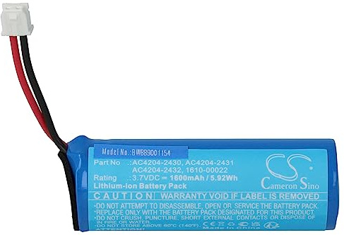 vhbw Battery Replacement for Socket Mobile AC4204-2432 for Barcode Scanner POS (1600mAh, 3.7 V, Li-ion)