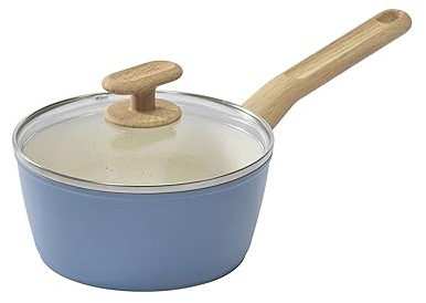 GoodCook Healthy Ceramic Titanium-Infused 2 Quart Saucepan with Lid, Light Blue – Induction Cookware, Nonstick Cooking Pan, Food Cooker for Soups, Sauces, Potatoes, Pasta, Rice