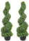 VEVOR Pianta Artificiale in Bosso a Spirale 2 Alberi con Vaso 122 cm Piante Finte in PE Topiaria Decorativa con 10 Foglie di Ricambio per Decorazione Interno Esterno Giardino Terrazzo Balcone Ingresso