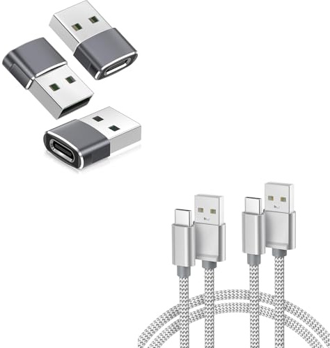Basesailor USB auf USB C Adapter Bundle with USB C Schnellladekabel 2M 2Pack