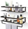 Uten Estante de Pared de Aluminio Espacial, 2 Piezas, 40 cm de Largo, con Toallero, Ligero y Duradero, Apto para Salón, Cocina, Baño, Dormitorio
