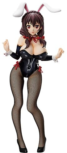 Jiumaocleu Anime Figure Statue KonoSuba: God's Blessing on this Wonderful World! Figure Model Yunyun and Megumin Sculpture Bunny Girl Ver Big Size Desktop Decoration Xmas Gifts for Fans
