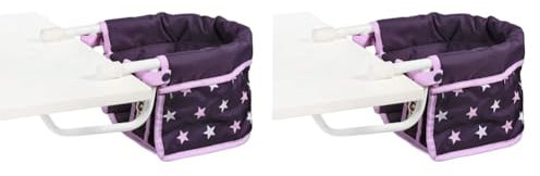 Bayer Chic 2000 735 71 Tischsitz 60 cm, Puppen-Hochstuhl, 3 Jahre to 8 Jahre, Stars lila, Klein (Packung mit 2)