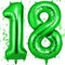 OFFCUP Palloncini Compleanno Verde 101 CM, Palloncino Numero 18, Foil Palloncini Numeri, Giganti Palloncini Numeri, Decorazioni Festa Compleanno, Gonfiabili Pallone per Anniversario