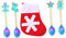Cabilock Juego De 5 Piezas kit de vajilla de navidad juego de cucharas navideñas soporte para cubiertos de gorro de Papá Noel talheres aco inocidavel ice cream scoop cucharas soperas café