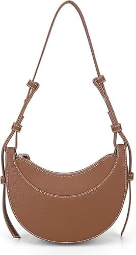 INXKED Leather Crescent Bag for Women, Designer Shoulder Bags, Sling Crossbody Bag Purse Casual Dumpling Hobo Bag