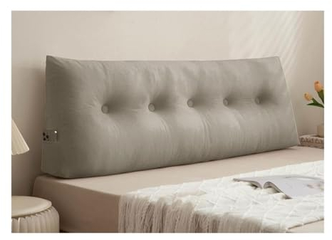 Lesekissen für Kopfteil, Dreieckskissen, Keilkissen Zum Sitzen im Bett, Daybed Rückenkissen, Großes Rückenkissen (Color : Gray 1, Size : 150x40x12cm)