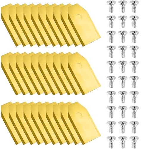 Ormromra 30 Pack Robot Lawn Mower Blade + Screws, Universal Replacement Blades Fits Automower, Lawn Mowers, 0.75 mm Blade Thickness