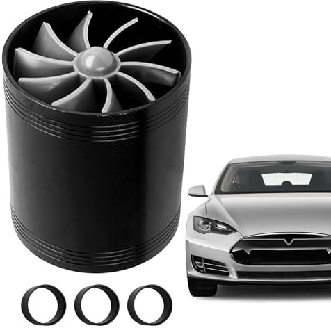 Entrée d'air turbine | Turbine d'admission d'air de voiture – Ventilateur d'admission d'air froid de 6,3 cm | Avec 3 anneaux en caoutchouc Tuyau d'aspiration d'air froid double face | Ventilateur pour