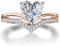 1 Stück Vintage Gold/Silber Finger Ring - Eleganter Herzförmiger Diamant und Kristall Edelstein - Tolles Geschenk für Frauen und Freundinnen