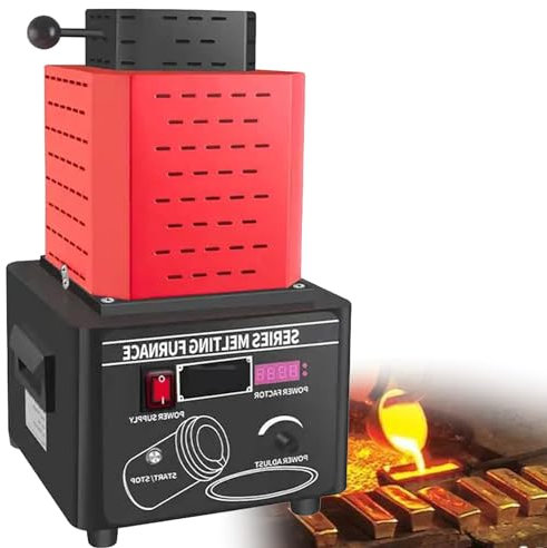 ZXNANA Four de Fusion d'or, Machine de Fusion de métal numérique 2912 ℉, Kit de Moulage de métal avec creuset en Graphite pour ferraille Fondue (3kg)
