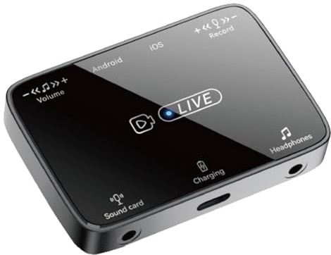 Giuneuow New Suitable for Lighting/TypeC Universal Stereo Live Broadcast Sound Card Adapter Karaoke and Microphone Artifact