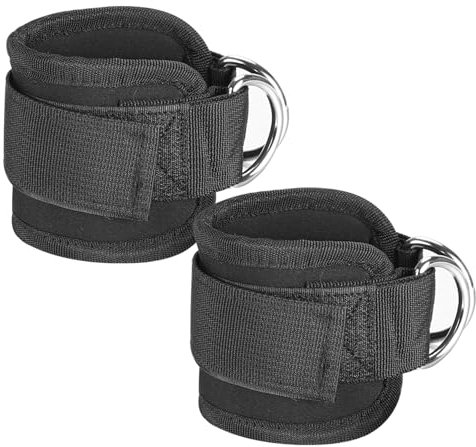 Fußschlaufen Kabelzug Kickbacks Fußschlaufe Verstellbarer Fußmanschetten Kabelzug Fussschlaufen Kabelzug Ankle Straps Gym mit Doppelten D-Ringen für Männer und Frauen Gesäßmuskeln Beintraining 2 Stück