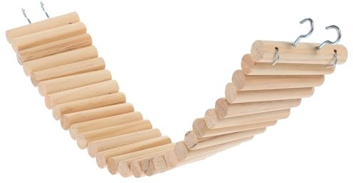 WOONEKY Holzrahmen Hängebrücke Für Hamster Spielzeug Kletterleiter Kleine Haustierleiter Lange Kletterleiter Hamsterleiterbrücke