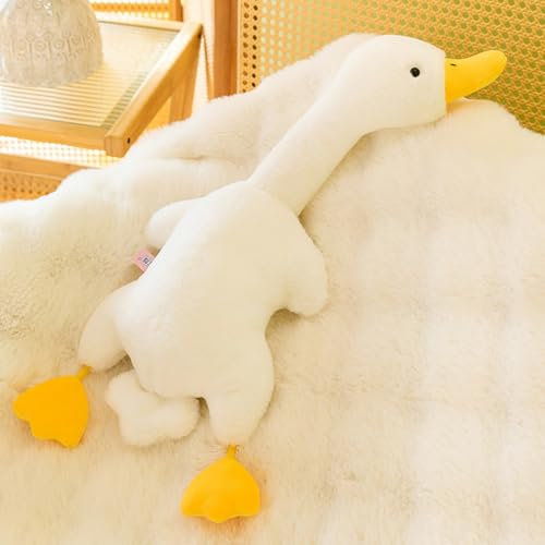 Dorclife 60CM Weiß Große Gans Puppe Riesige Gans Plüschtiere Riesige Gans Kuscheltier Plüsch Gans Stofftier Ente Schlafkissen Große Ente Puppe für Kinder Geschenke Geburtstag Partygeschenke