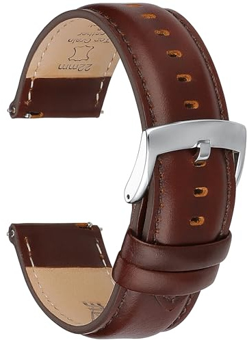 CORROPELLE Leder Uhrenarmbänder Schnellverschluss Armband 18mm 19mm 20mm 21mm 22mm, Eleganten Hochwertige Ersatz Leder Armband für Damen und Herren, Uhr und Smartwatch