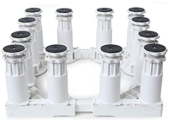 Base Per Lavatrice, Supporto Per Lavatrice Migliorato, Supporto Per Frigorifero Regolabile, 18,5-21,5 Cm, Piedistallo Per Asciugatrice Multifunzionale, Ripiano Antivibrazione Per Condizionatore D'Ari