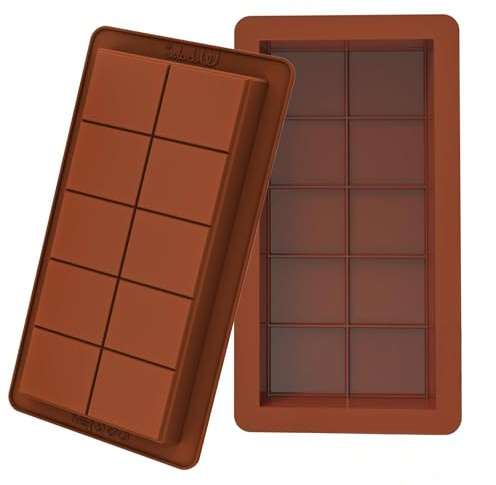 2 moules en silicone pour chocolat avec 20 compartiments – Sans BPA, antiadhésif, moule pour chocolat Dubaï, moule à pralines & tablette de chocolat – Réutilisable