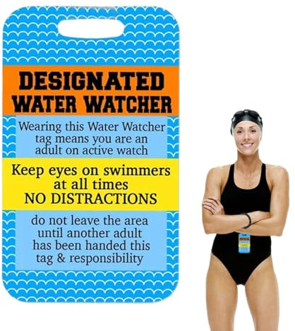 Pool-Sicherheitsschild | Badge-Auflistung für kleine Poolregeln,Creative Safety Reminder Signs, Designated Water Watcher, Water Safety Swimming Pool Accessories