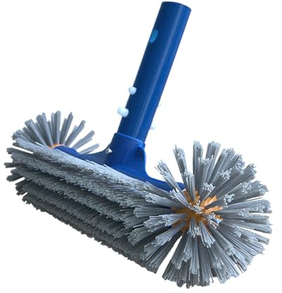 Ahuuen Pool Wall Brush | Pool Scrubber Brush,Angled Head Soft Bristles Stain Eraser for Tile Spa Hot Tub Pond Algae Removal Maintenance