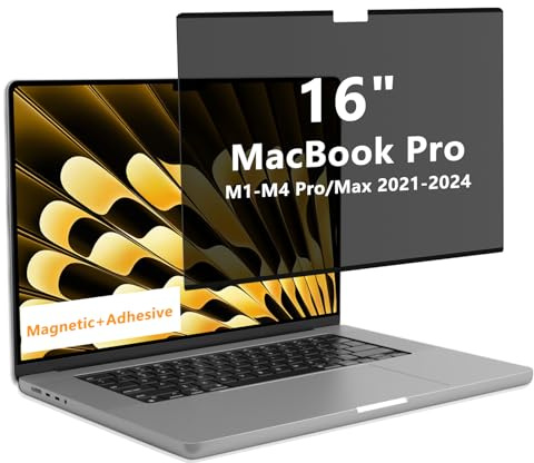 CeiBand Blickschutzfilter für MacBook Pro 16 Zoll(M5/M4/M3/M2/M1 Pro Max) | Magnetischer Mac Privacy Screen Blickschutzfolie 16'' Blaulicht- und UV-Schutz, Entspiegelt [Abnehmbar]