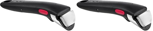 Tefal Ingenio Poignée Amovible Noire, Empilable, Amovible, Verrouillage Sécurité 3 Points, Garantie 10 Ans, Expertise L9863302 (Lot de 2)
