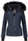 Navahoo Damen Winterjacke Steppjacke mit Kapuze Adele Navy Gr. XL