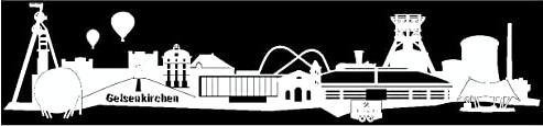 plot4u Wandtattoo Gelsenkirchen Skyline Schalke Stadt Dekoration Wohnzimmer Schlafzimmer 120 x 27cm weiß
