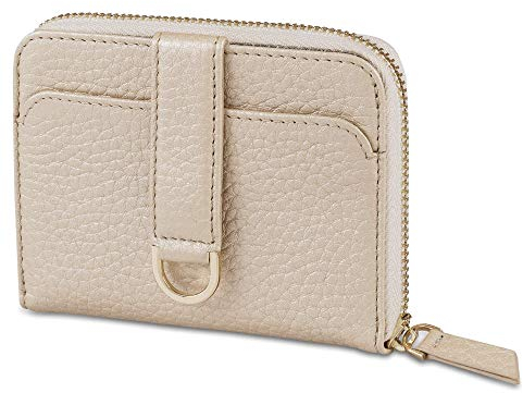 Vaultskin Portemonnaie für Damen mit Reißverschluss - RFID Geldbörse mit Kartenfächern & Münzfach, Kleiner Geldbeutel Damen für Kreditkarten und Scheine (Champagne, BELGRAVIA)