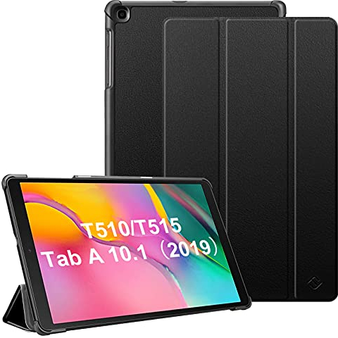 Fintie Hülle für Samsung Galaxy Tab A 10,1 T510/T515 2019 - Ultra Schlank Superleicht Kunstleder Schutzhülle Cover Case mit Standfunktion für Samsung Galaxy Tab A 10.1 Zoll 2019 Tablet, Schwarz