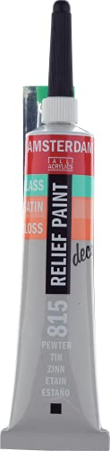 Amsterdam Talens Acryl Relief-Farbe für Glas- und Universalfarbe, 20ml Tube Nr.815 Zinn