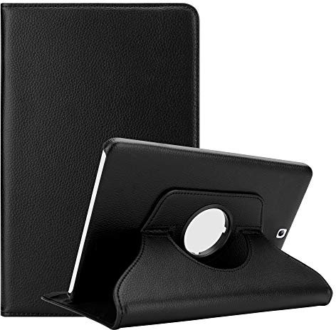 Cadorabo Funda Tableta para Samsung Galaxy Tab S2 (9.7 Zoll) SM-T815N / T813N / T819N in Negro SAÚCO – Cubierta Proteccíon en Estilo Libro SIN Auto Wake Up con Función de Suporte