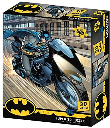 DC Comic BM32519 Batman - Batcycle 3D Effect Jigsaw Puzzle, Various