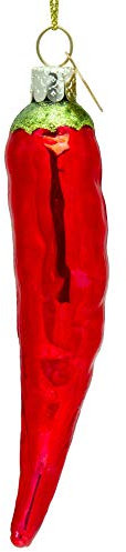 SIKORA BS491 Rote Chili Schote Christbaumschmuck Glas Figur Weihnachtsbaum Anhänger