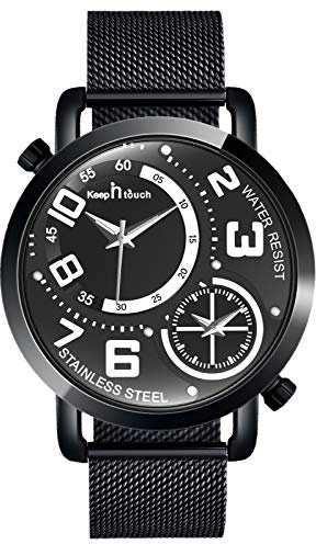 SUPBRO Herren Uhr Männer Edelstahl Wasserdicht Quarz-Armbanduhr Analog Zifferblatt Business Uhr Multifunktions-Anzeige