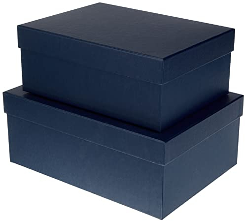 Rössler Papier 13491453900 - S.O.H.O. Boxline 2er Kartonage, rechteckig, Navy